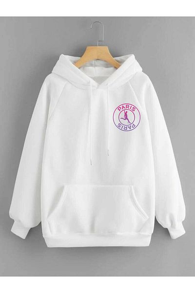 DEEPSENCE White UniSex Hooded SweatShirt - PariS Back Print