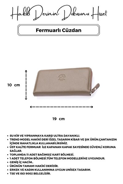 CüzCan Унісекс Західний Поло Пісочний Колір Зубчаста Застібка Справжня Шкіра Гаманець Ручна Сумка