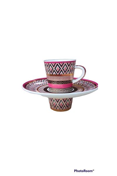 Kosova Porcelain Turkish Coffee Cup for 6 People 12 Pieces Interlocking