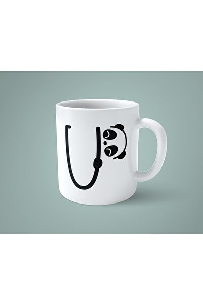 hesaplisiburada كوب مطبوع عليه حرف U Panda Alphabet