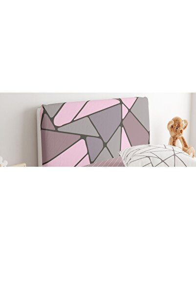 CİCİ ODAM Baza Başlık Kılıfı Genç Odası Pembe Tonları Geometrik Desen