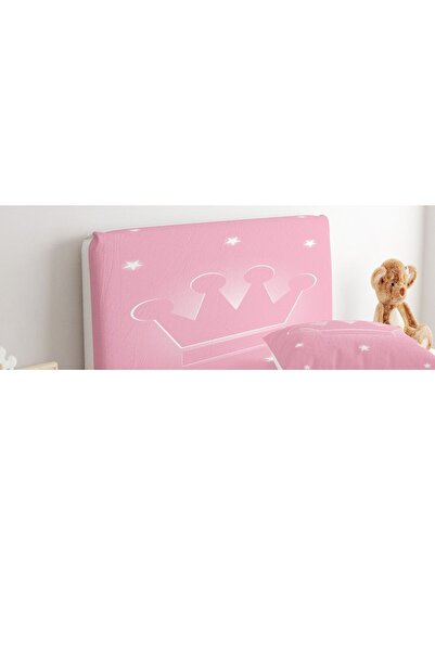 CİCİ ODAM Baza Başlık Kılıfı Pembe Zemin Kral Tacı