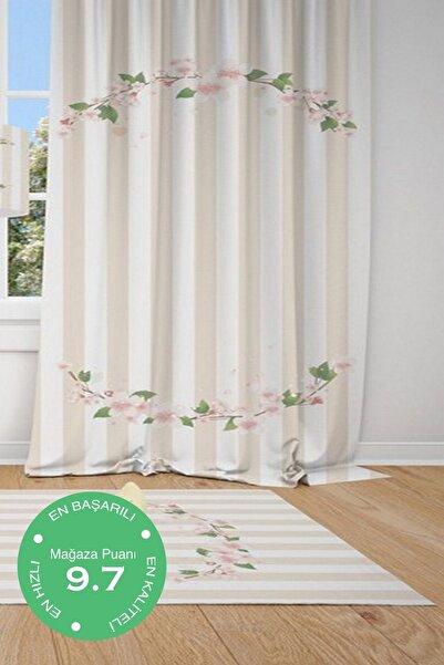 CİCİ ODAM 1 Kanat Renkli Taç Çiçek Çocuk Bebek Odası Perdesi Fon Perde