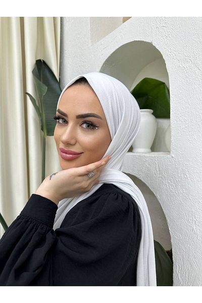 useev شال قطن ممشط أبيض 0001