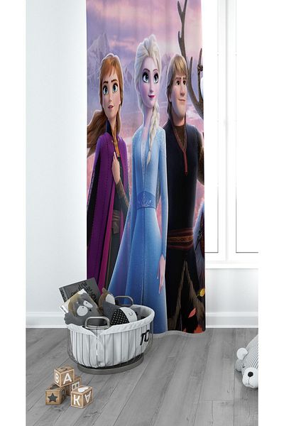 CİCİ EKO Elsa and Friends Children's Room Curtain Background Curtain