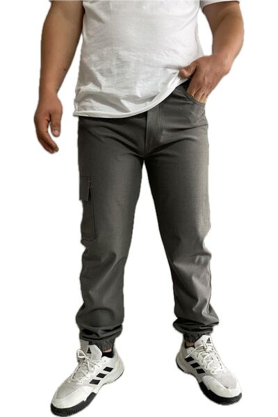 Artıbir Tekstil İmalat Unisex Yüksek Bel Likralı Regular Fit Eşofman Görünümlü Kargo Cepli Pantolon