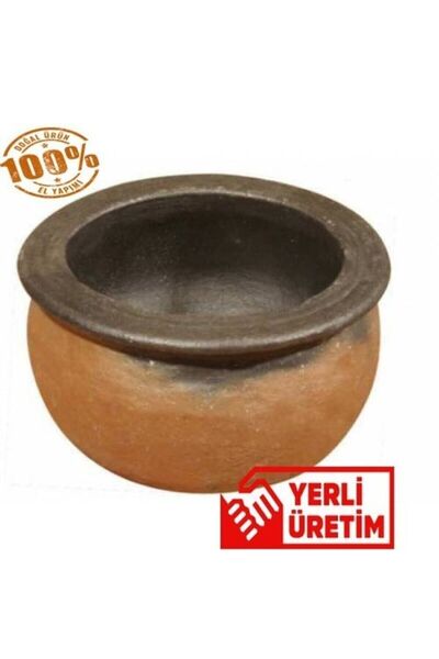 Bysanatseramik Kapadokya Toprak El Yapımı Orta Boy Güveç 4-6 Kişilik Kapak Hediyeli