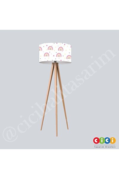 CİCİ ODAM Çocuk Bebek Odası Lambader Renkli Gökkuşağı ve Kalp