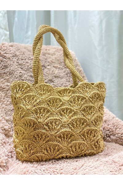 chappies collection Orta Boy Hasır Midye Çanta