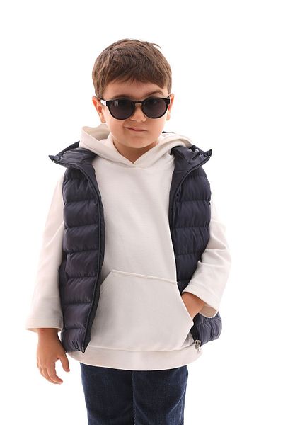 ÖNDER MODA Пухена жилетка с качулка за момиче