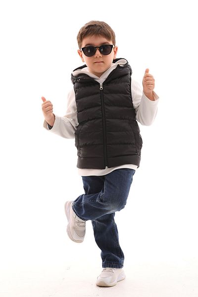 ÖNDER MODA Boy's Hooded Water and Windproof Puffer Vest