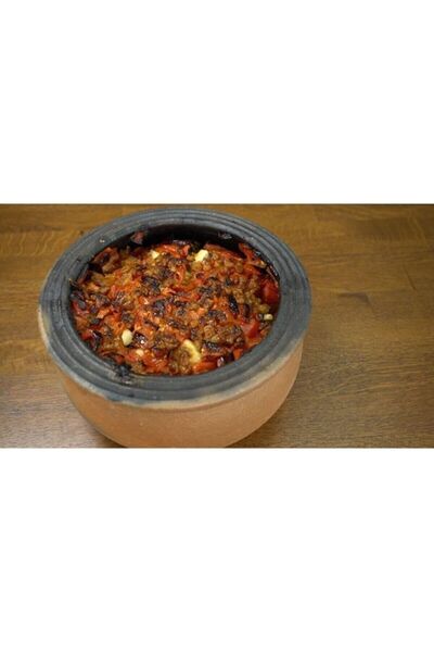 Bysanatseramik Kapadokya Toprak El Yapımı Orta Boy Güveç 4-6 Kişilik Kapak Hediyeli