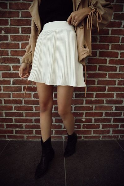 FASHION COCKTAIL Lined Shorts Pleated Pleated Elastic Waist Office Casual Nightgown Mini Wavy Movable Shorts Skirt