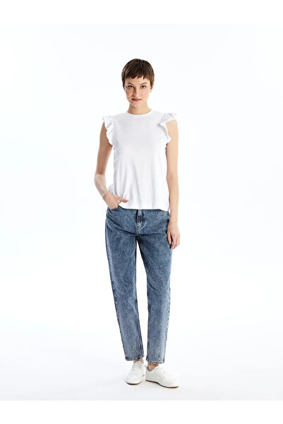 LC Waikiki بنطال جينز LCW Jeans متوسط ​​الحجم من Indigo Rodeo Mom Fit للنساء