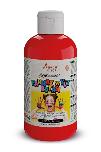 Red Rose Kırmızı Parmak Boyası 250gr Yıkanabilir, EN-71 Sertifikalı, Toksik İ...