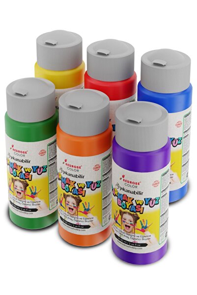 Red Rose Ana Renkler Parmak Boyası 6'lı Set 6x60ml Yıkanabilir, Toksik İçerme...