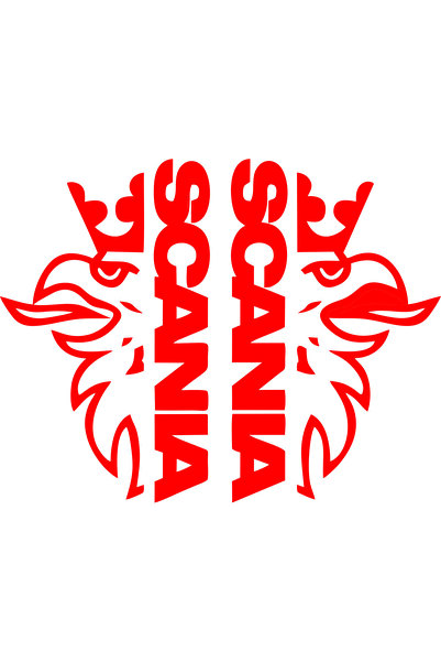 Birim Matbaa KAMYON SCANIA LOGO YAZI OTO STİCKER(22X36  CM ) SAĞ-SOL