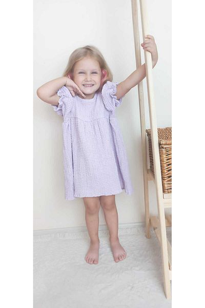 Bambi Kids Balloon Sleeve Detailed Dress