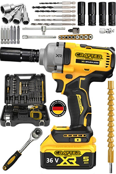 CRAFTERTOOLS Germany 450 Nm 36 Volt 5 Ah Şarjlı Torklu Somun Sıkma Bijon Sökm...