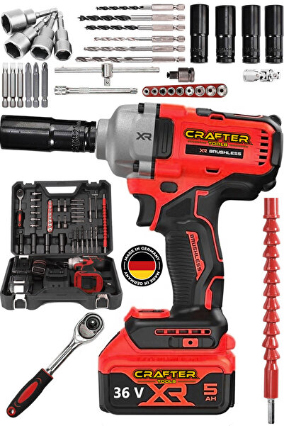 CRAFTERTOOLS Germany 450 Nm 36 Volt 5 Ah Şarjlı Torklu Somun Sıkma Bijon Sökm...