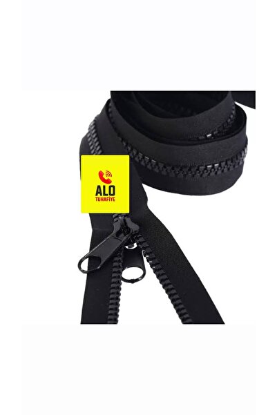 ALOTUHAFİYE Kemik Diş Siyah Mont Fermuari 70 Cm