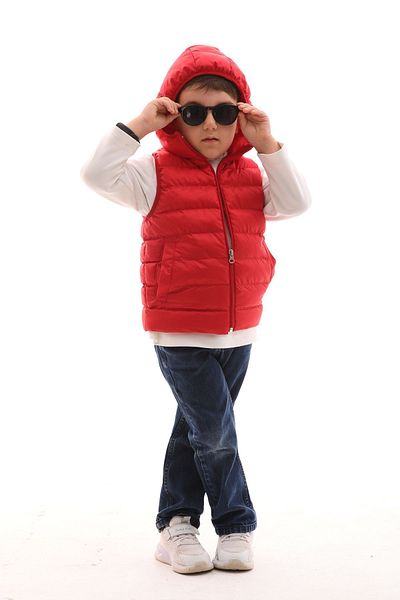ÖNDER MODA Boy's Water and Windproof Hooded Puffer Vest