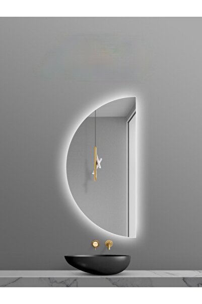 Toprak dekor 120*70 Yarım Daire Ledli Ayna Banyo Aynası Tuvalet Aynası