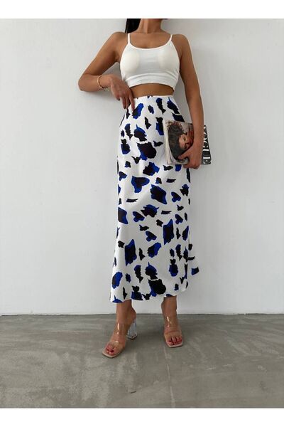 Fiori Πολυτελής ποιότητας Maxi Μακριά Σατέν Φούστα με Ελαστική Μέση