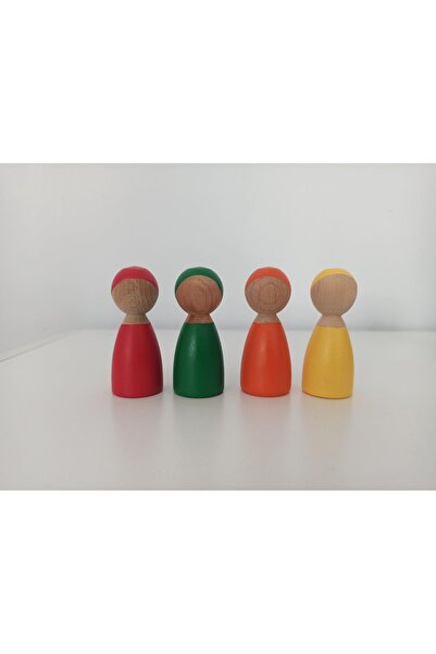 Gepetto Colorful Wooden Toy Pegdoll - Set of 4, Pack of 2