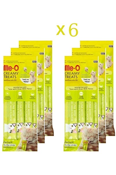 me-o Meo Creamy Treats Sıvı Kedi Ödül Maması 6lı Set Ton Balığı&keçi Sütü 6 A...