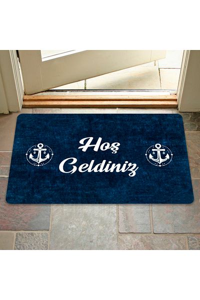 M&H Quality 3D Door Mat - Welcome Written Flower Pattern, Digital PrinteD, Washable