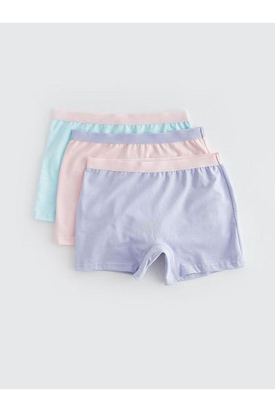 LC Waikiki 3-piece Lilac Basic Cotton Girl's Boxer Set