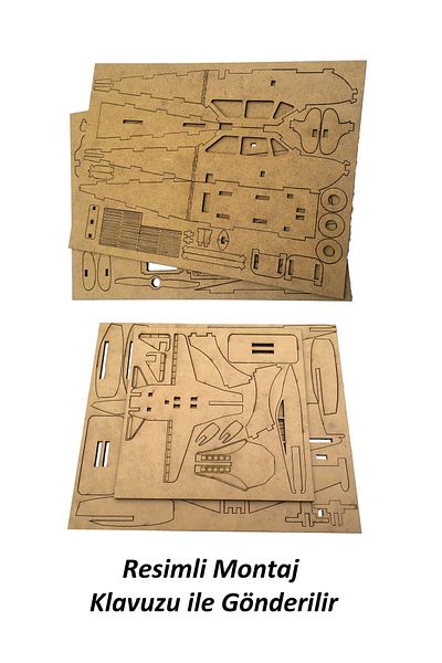 Tahtakurusu Tasarım 3-Piece Deal Set Wooden Model Model Airplane Painting Set Cessna