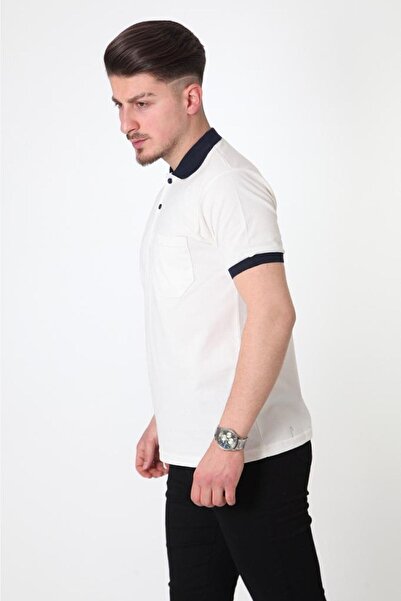 Hakem triko Ανδρικό μπλουζάκι με κρεμ γιακά