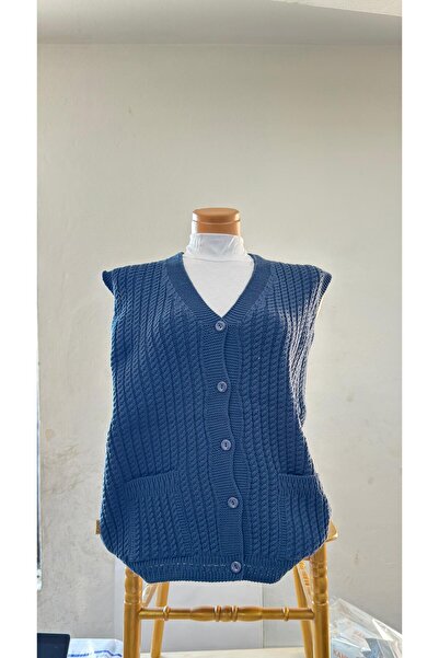 EM&FA TEKSTİL سترة الأم بتصميم شعر من القماش السميك المضفر - EM&FA