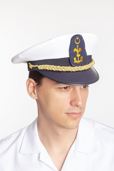 Burak Askeri Malzeme Marines Marine High School White Color Round Captain Mesdres External Hat