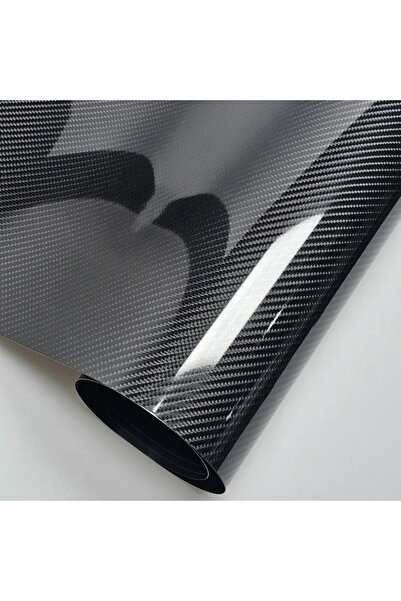 ESEMİZ 5d Ultra Parlak Dayanıklı Hava Kanallı Siyah Karbon Fiber Folyo - Boyut: 50cm X 152cm
