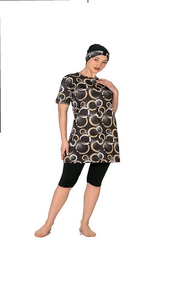 Fantasy Half Closed Lycra Short Sleeve Hijab Swimsuit