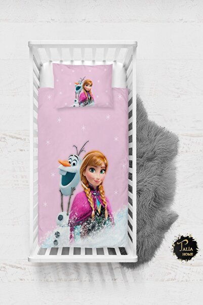 Talia Home طقم غطاء لحاف أطفال منقوش من فروزن آنا مع ملاءات TLABN-004