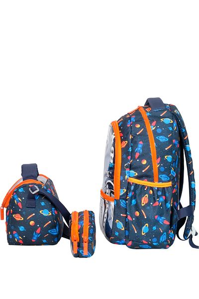 Wia Double Eyed Astronaut Patterned 3-piece Primary School BaG Set for Boy