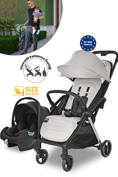 LORELLİ Lorelli Loret Otomatik Katlanan Kabin Boy & Travel Set Bebek Arabası - Grey