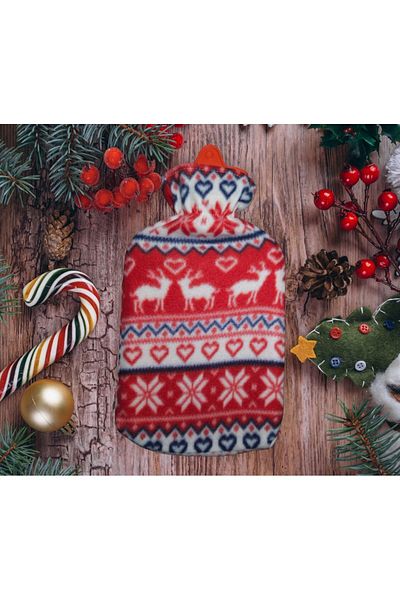 Ahi Shop Christmas pattern hot water bag with fleece hot water bag