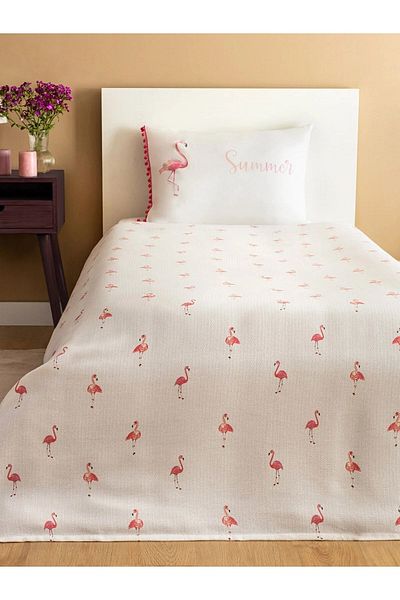 LC Waikiki LCW HOME Flamingo Printed - Μονό Ranforce Pike Σετ