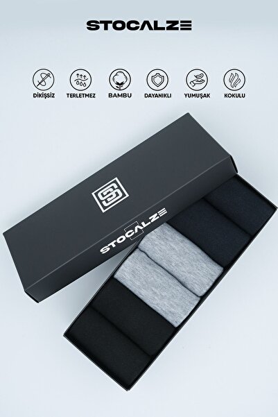 STOCALZE Șosete lungi pentru bărbați din bambus, 6 piese, cu priză plată. Set de șosete respirabile și care nu transpiră