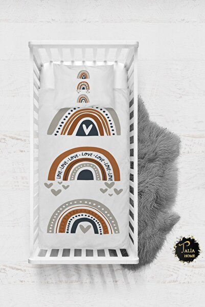 Talia Home طقم غطاء لحاف أطفال منقوش بألوان قوس قزح مكون من 3 قطع مع ملاءات T...