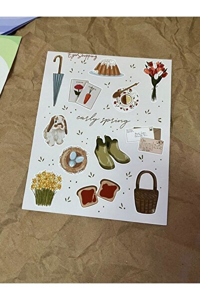 EyER Shoping Foaie de autocolante vintage pentru jurnal, albă, pachet de croială