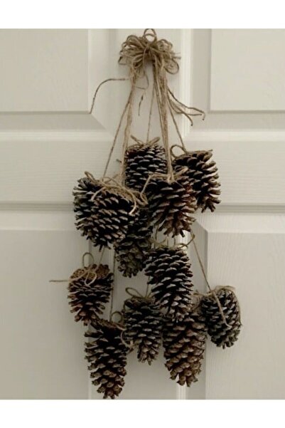 Genel Markalar Bej Renkli Kozalak Desenli Yılbaşı Kapı Süsü