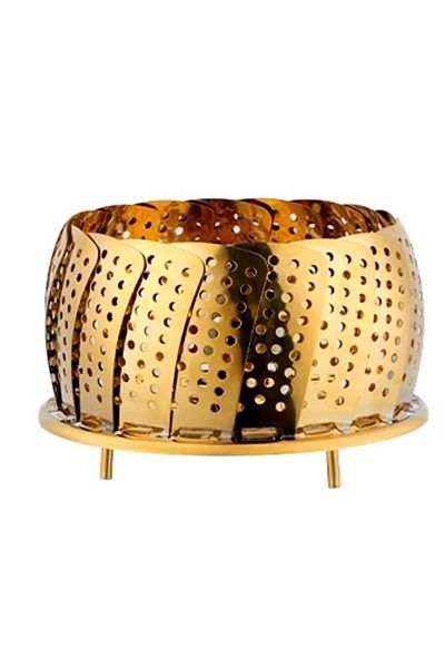LOVYCO Gold Foldable Steaming Apparatus Scalding Basket Practical Pot Scalding Apparatus