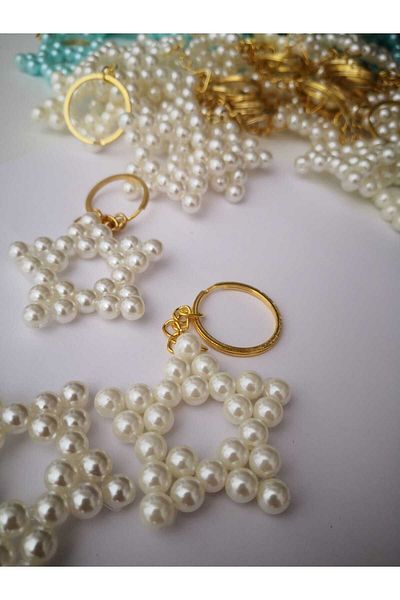 PASAMİA Cream Color Star Keychain (15 Pieces)