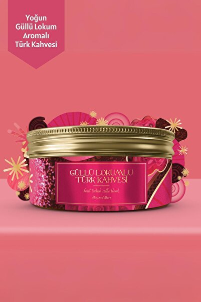 Mim and More Rose Turkish Delight Turkish Coffee, Güllü Lokum Aromalı Türk Ka...